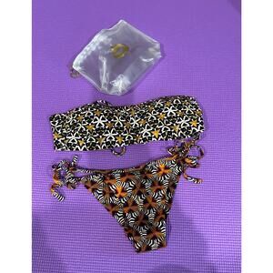 $234 Miss Bikini Luxe Bathing Suit 2 pieces Top Sz M padded Bottom Size S NEW